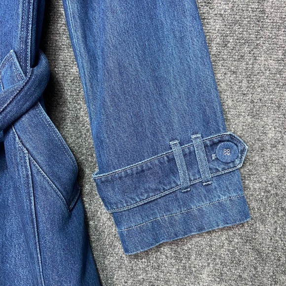 Paige‎ Raina Denim Trench Coat, Belted Jean Jacket, Longline Duster, Size 6 NWT - Picture 9 of 13